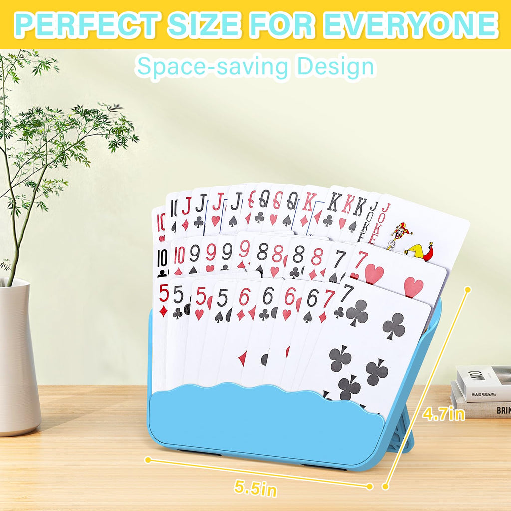 Tenyond 2-Pack Card Holders with Foldable Stand - for Seniors, Arthritis, Travel Games, UNO, Poker