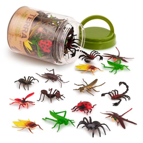Terra by Battat 60-Piece Insect Toy Tube – Realistic Mini Bugs for Kids Ages 3+