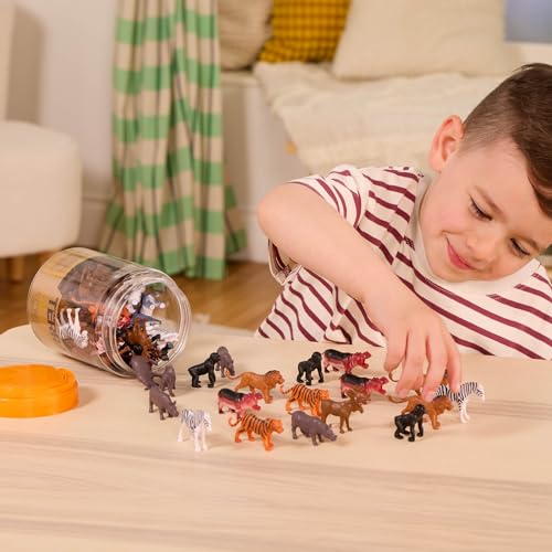 Terra by Battat 60-Piece Wild Creatures Tube – Mini Animal Figurines for Kids 3+