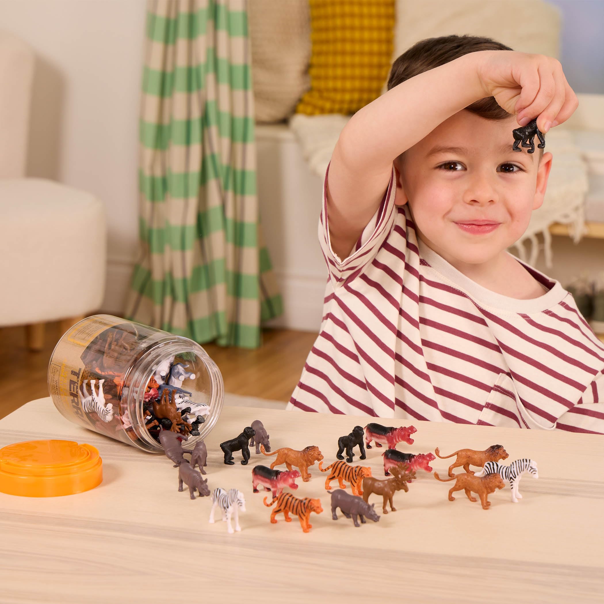 Terra by Battat 60-Piece Wild Creatures Tube – Mini Animal Figurines for Kids 3+
