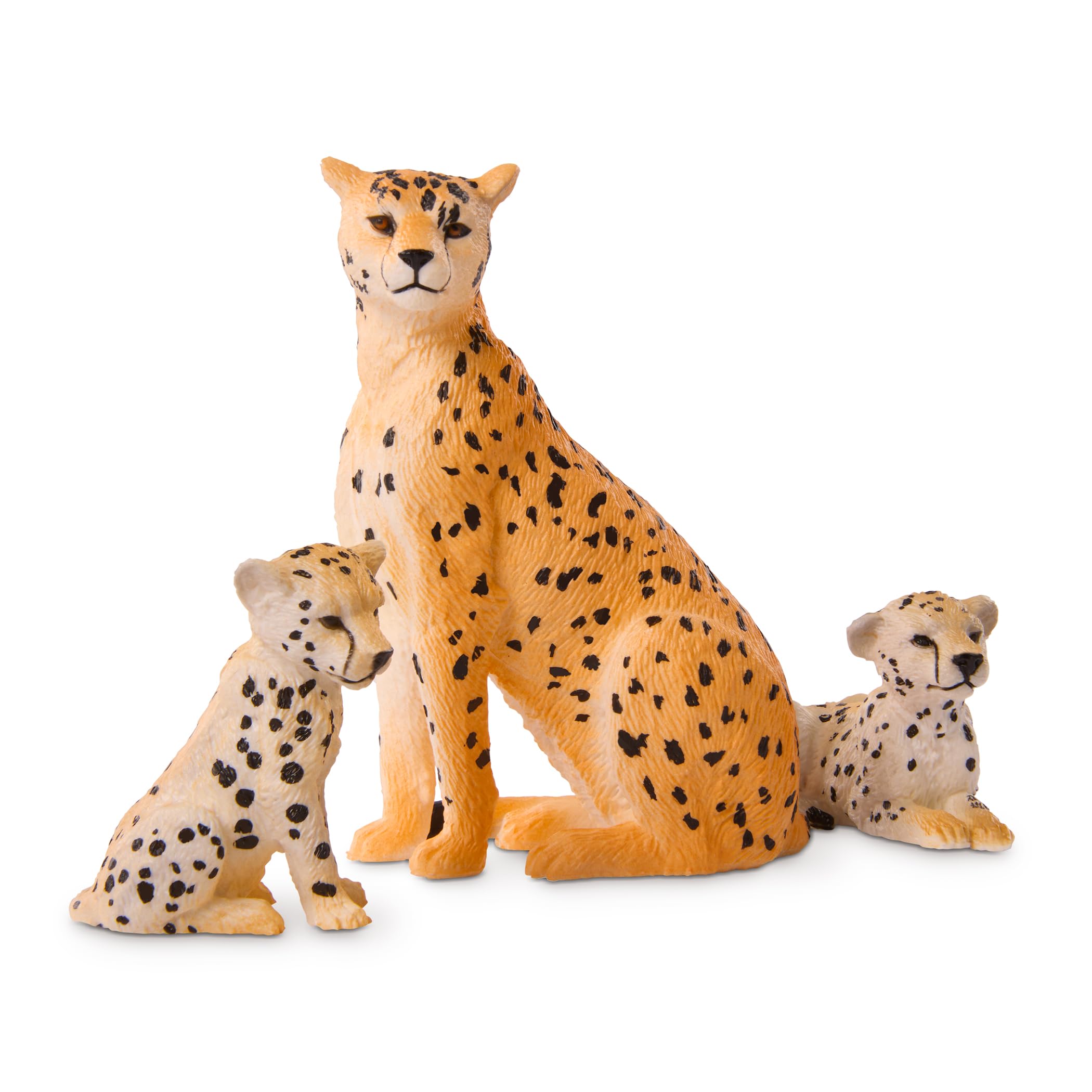 Terra by Battat Cheetah Family – 4 Realistic Plastic Figurines – Educational Safari Toy for Kids 3+