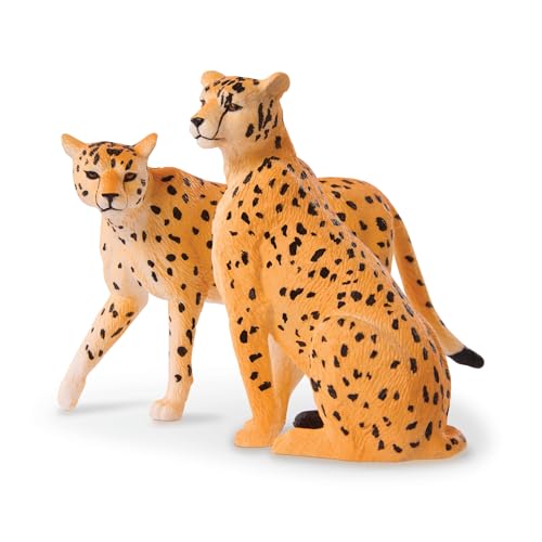 Terra by Battat Cheetah Family – 4 Realistic Plastic Figurines – Educational Safari Toy for Kids 3+