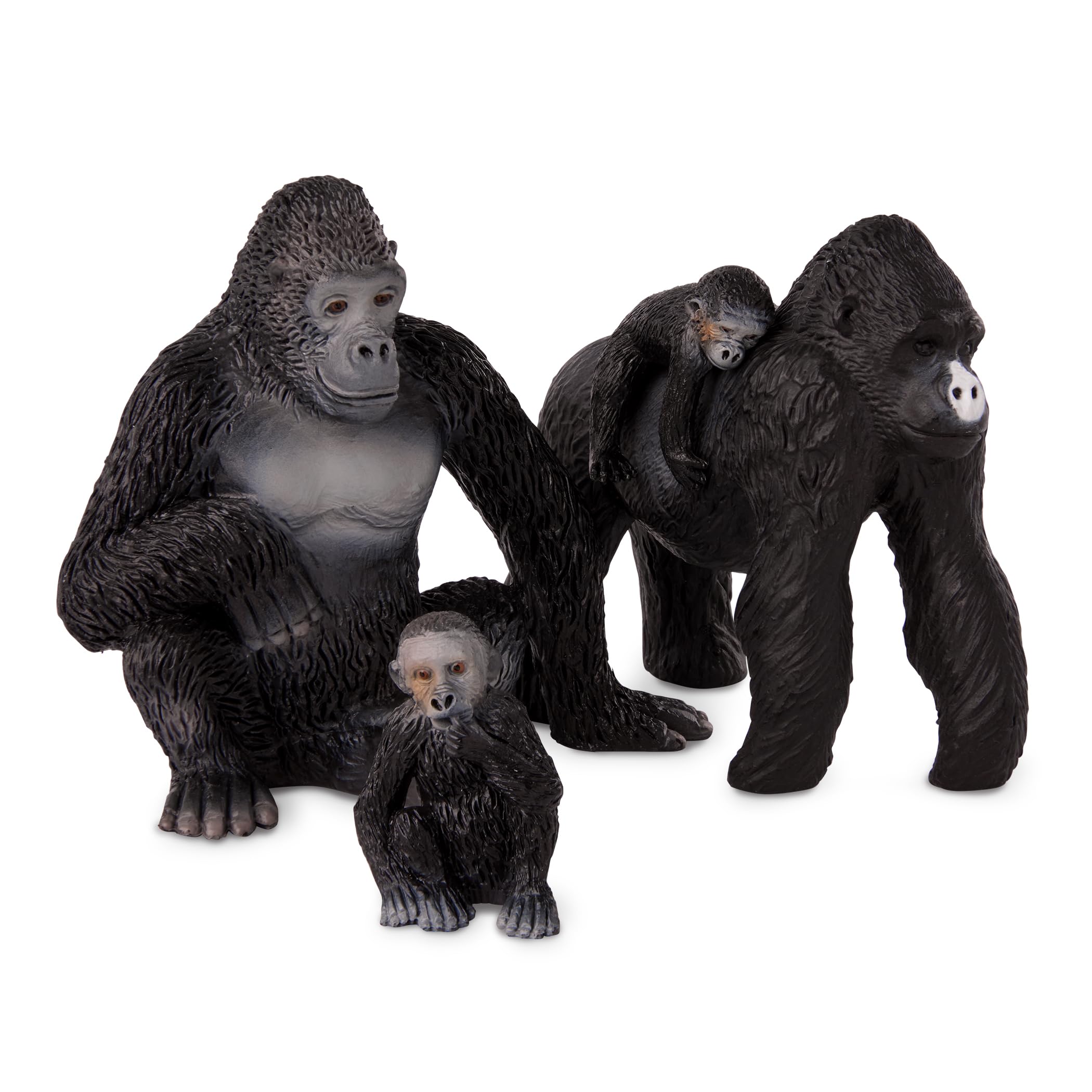 Terra by Battat Gorilla Family Set – 4 Realistic Gorilla Figurines for Kids Ages 3+