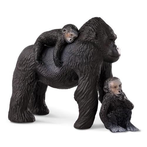 Terra by Battat Gorilla Family Set – 4 Realistic Gorilla Figurines for Kids Ages 3+