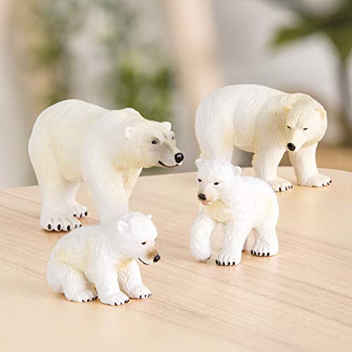 Terra by Battat Polar Bear Family – 4 Realistic Arctic Animal Figures for Kids Ages 3+