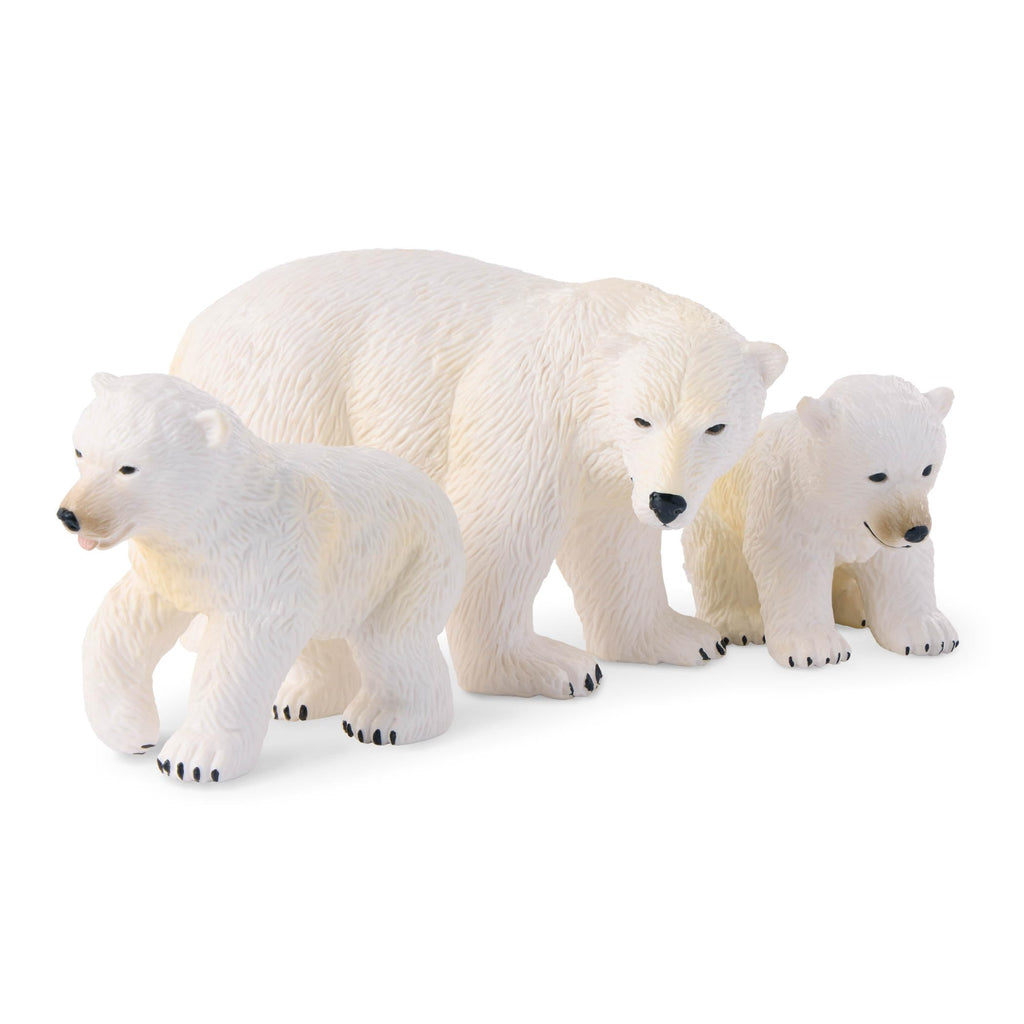Terra by Battat Polar Bear Family – 4 Realistic Arctic Animal Figures for Kids Ages 3+