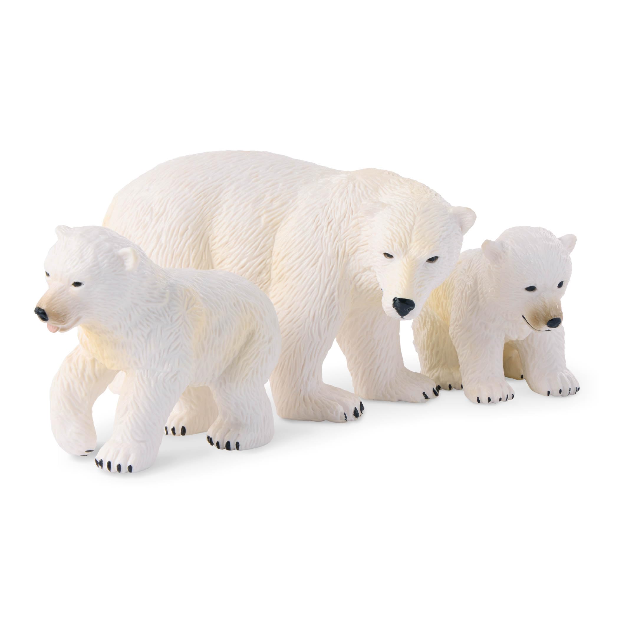 Terra by Battat Polar Bear Family – 4 Realistic Arctic Animal Figures for Kids Ages 3+