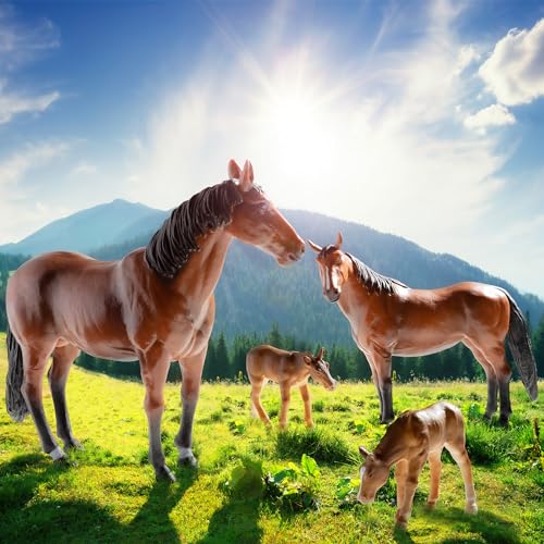 Terra by Battat Quarter Horse Toy Figurines – 4-Piece Plastic Animal Set for Kids Ages 3+