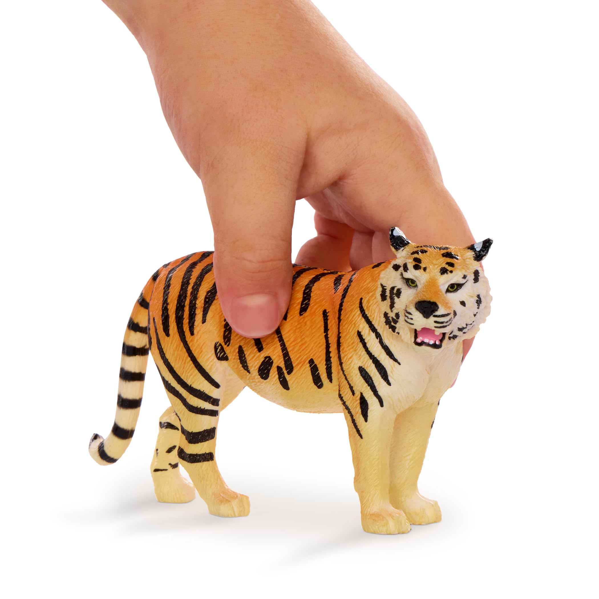 Terra by Battat Tiger Family Set – 4 Plastic Tigers for Imaginative Play (Ages 3+)