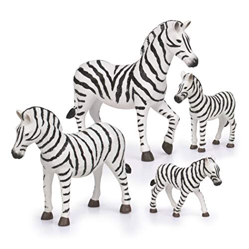 Terra by Battat Zebra Family Toy Set – 4 Realistic Safari Animal Figures for Kids Ages 3+