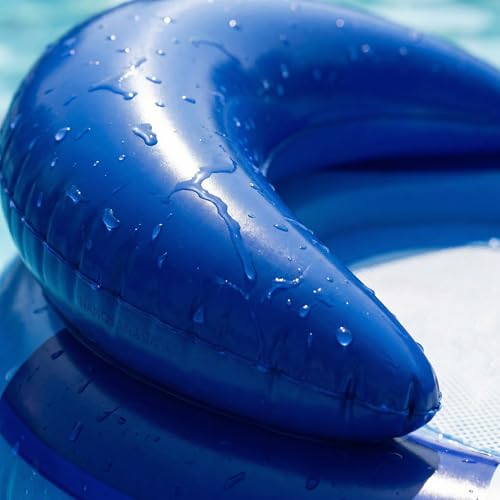 Tessitop 60in x 30in Inflatable Pool Float Adult with Backrest and Mesh Hammock - Blue