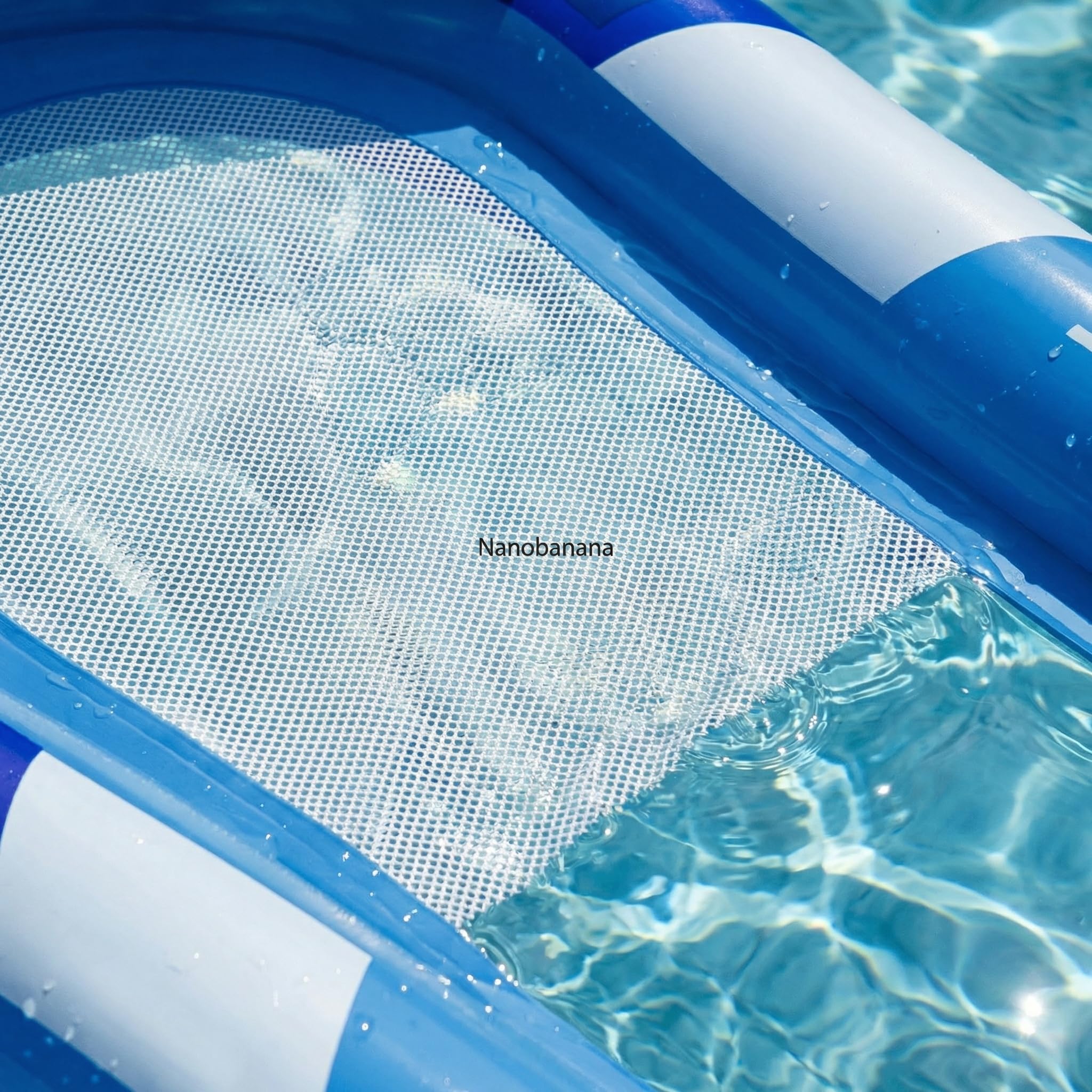 Tessitop 60in x 30in Inflatable Pool Float Adult with Backrest and Mesh Hammock - Blue