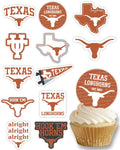 Texas Longhorns Cupcake Toppers – 24 Pack, PartyKandy, 3-4 Inch, Recyclable Paper Party Decor