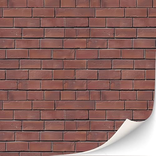 TexturKontor 3-Pack Self-Adhesive Wall Cladding Sheets for 1:12 Scale Dollhouses – Townhouse Brick Pattern