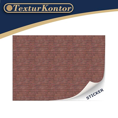 TexturKontor 3-Pack Self-Adhesive Wall Cladding Sheets for 1:12 Scale Dollhouses – Townhouse Brick Pattern