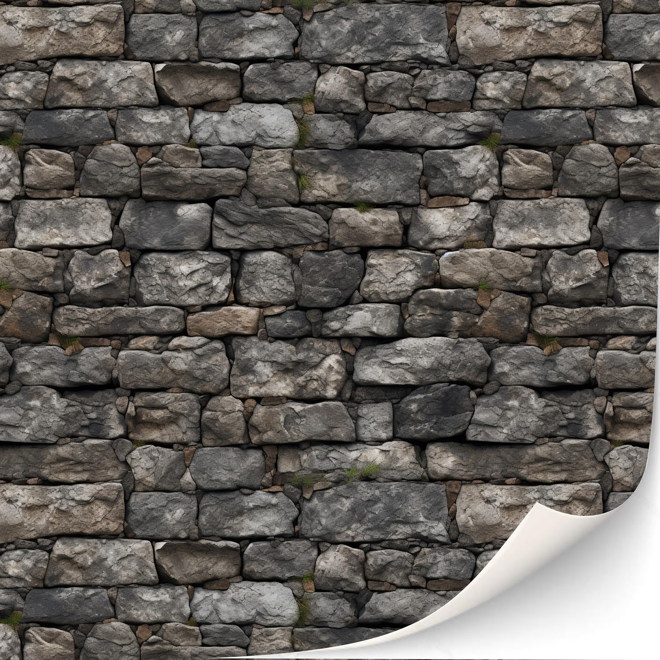 TexturKontor 3 Sheets Self-Adhesive Dollhouse Wall Cladding – 1:12 Scale Cottage Brick Design, DIN A4 Sticker Film
