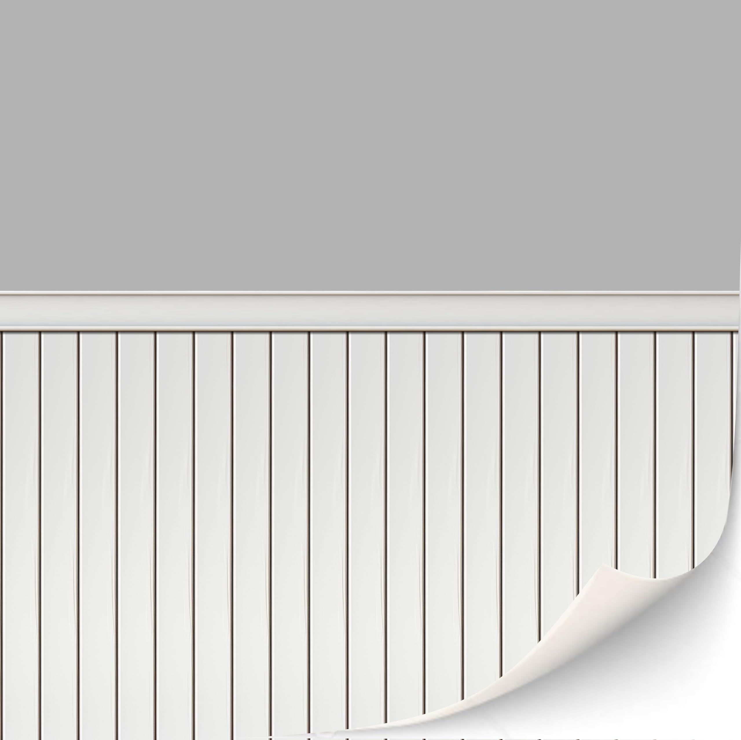 TexturKontor Self-Adhesive Dollhouse Wall Cladding - 3 Sheets of Wood Paneled Wallpaper (Gray) for 1:12 Scale