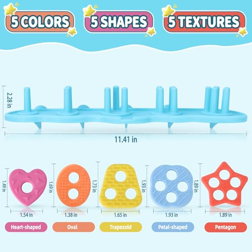 Texviko Baby Bath Toy Set – Mold-Free Silicone Shape Sorting & Stacking Toy with 20 Floating Pieces