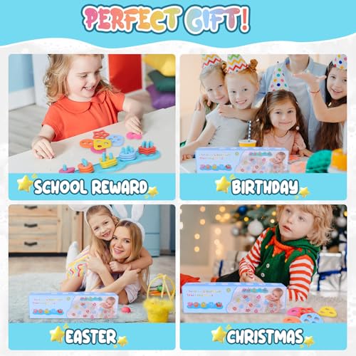 Texviko Baby Bath Toy Set – Mold-Free Silicone Shape Sorting & Stacking Toy with 20 Floating Pieces