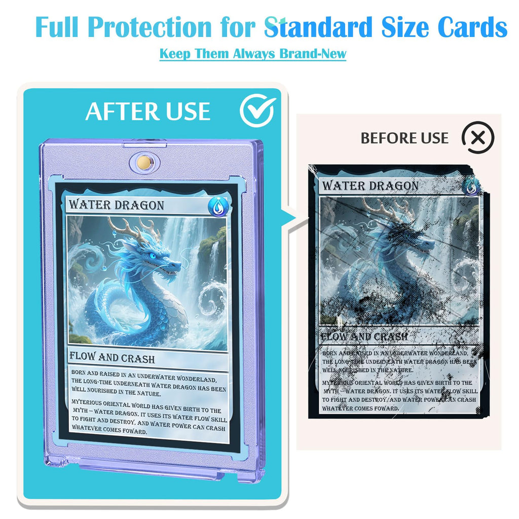 TGBet Magnetic Card Holders 2-Pack: 35pt Acrylic Display Cases with Stands for Standard Trading Cards