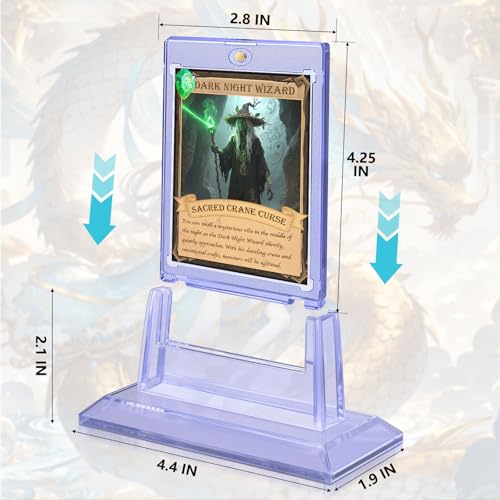 TGBet Magnetic Card Holders 2-Pack: 35pt Acrylic Display Cases with Stands for Standard Trading Cards