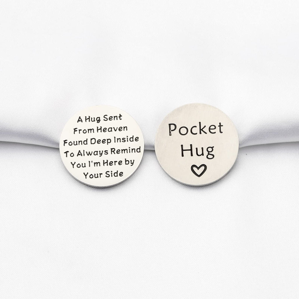 TGBJE Memorial Hug Token – Stainless Steel Sympathy Coin for Bereavement Gift