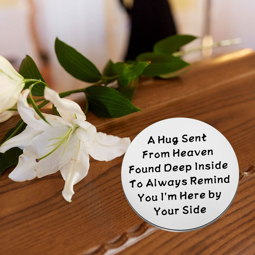 TGBJE Memorial Hug Token – Stainless Steel Sympathy Coin for Bereavement Gift