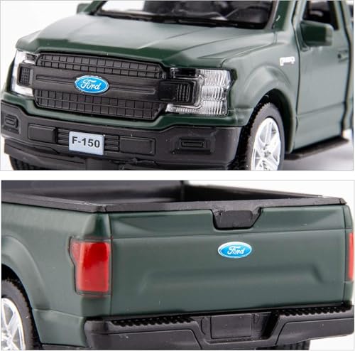 TGRCM-CZ 1/36 Ford F150 Pickup Truck Die-Cast Model - Dark Green Pull-Back Toy Car for Kids Ages 3+