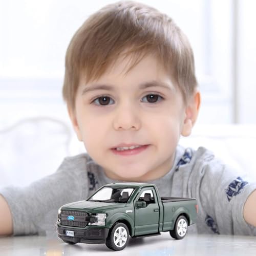 TGRCM-CZ 1/36 Ford F150 Pickup Truck Die-Cast Model - Dark Green Pull-Back Toy Car for Kids Ages 3+