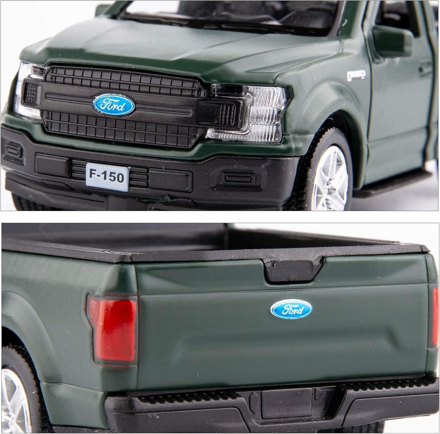 TGRCM-CZ 1/36 Ford F150 Pickup Truck Die-Cast Model - Dark Green Pull-Back Toy Car for Kids Ages 3+