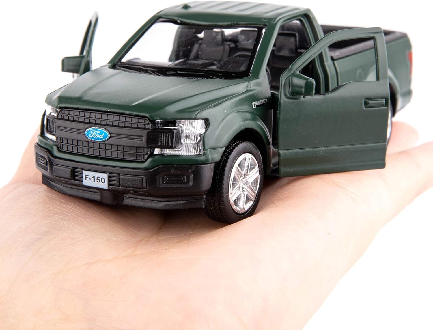 TGRCM-CZ 1/36 Ford F150 Pickup Truck Die-Cast Model - Dark Green Pull-Back Toy Car for Kids Ages 3+