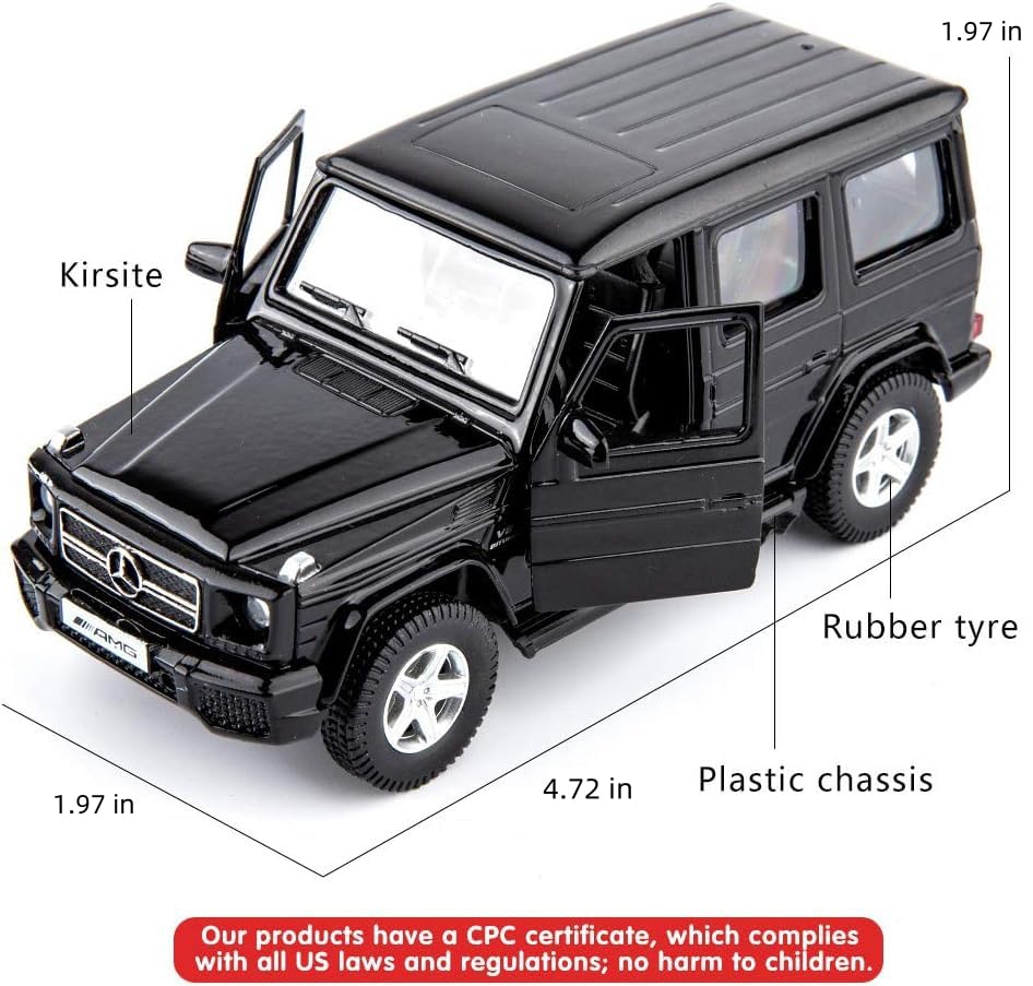 TGRCM-CZ 1/36 Scale G63 G Wagon Pull Back Toy Car – Zinc Alloy Model with Opening Doors for Kids and Adults