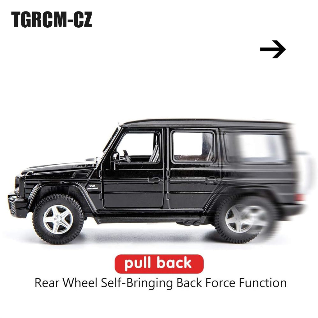 TGRCM-CZ 1/36 Scale G63 G Wagon Pull Back Toy Car – Zinc Alloy Model with Opening Doors for Kids and Adults