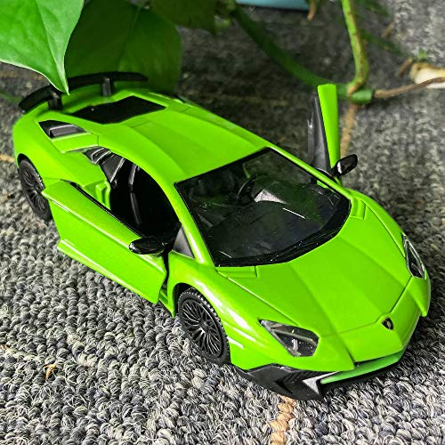 TGRCM-CZ 1/36 Scale Lamborghini Aventador LP700-4 Pull Back Toy Car, Green Zinc Alloy Model for Kids and Collectors