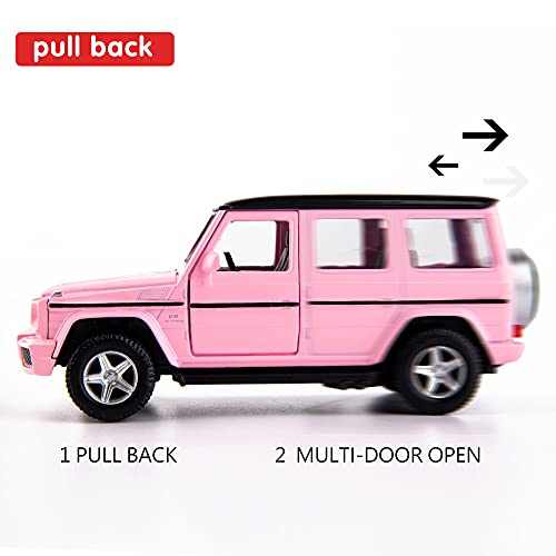 TGRCM-CZ 1:36 Scale Pink Mercedes-Benz G63 Pull-Back Die-Cast Car Model for Kids and Collectors