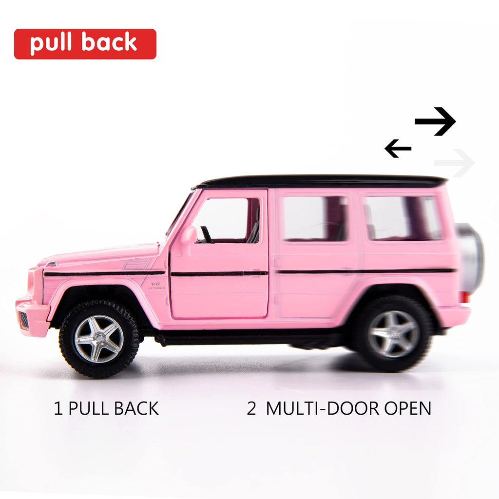 TGRCM-CZ 1:36 Scale Pink Mercedes-Benz G63 Pull-Back Die-Cast Car Model for Kids and Collectors