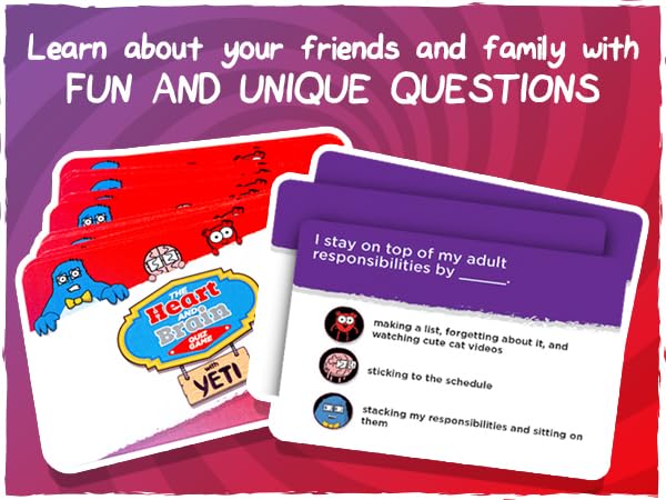 The Awkward Yeti Heart & Brain Card Game – Hilarious Family Party Game for Kids, Teens & Adults