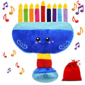 The Dreidel Company Plush Musical Menorah with Removable Candles and Dreidel, Plays 2 Hanukkah Songs