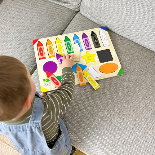 The Learning Journey Lift & Learn Puzzle Colors & Shapes – 16-Piece Preschool Educational Toy for Ages 3+