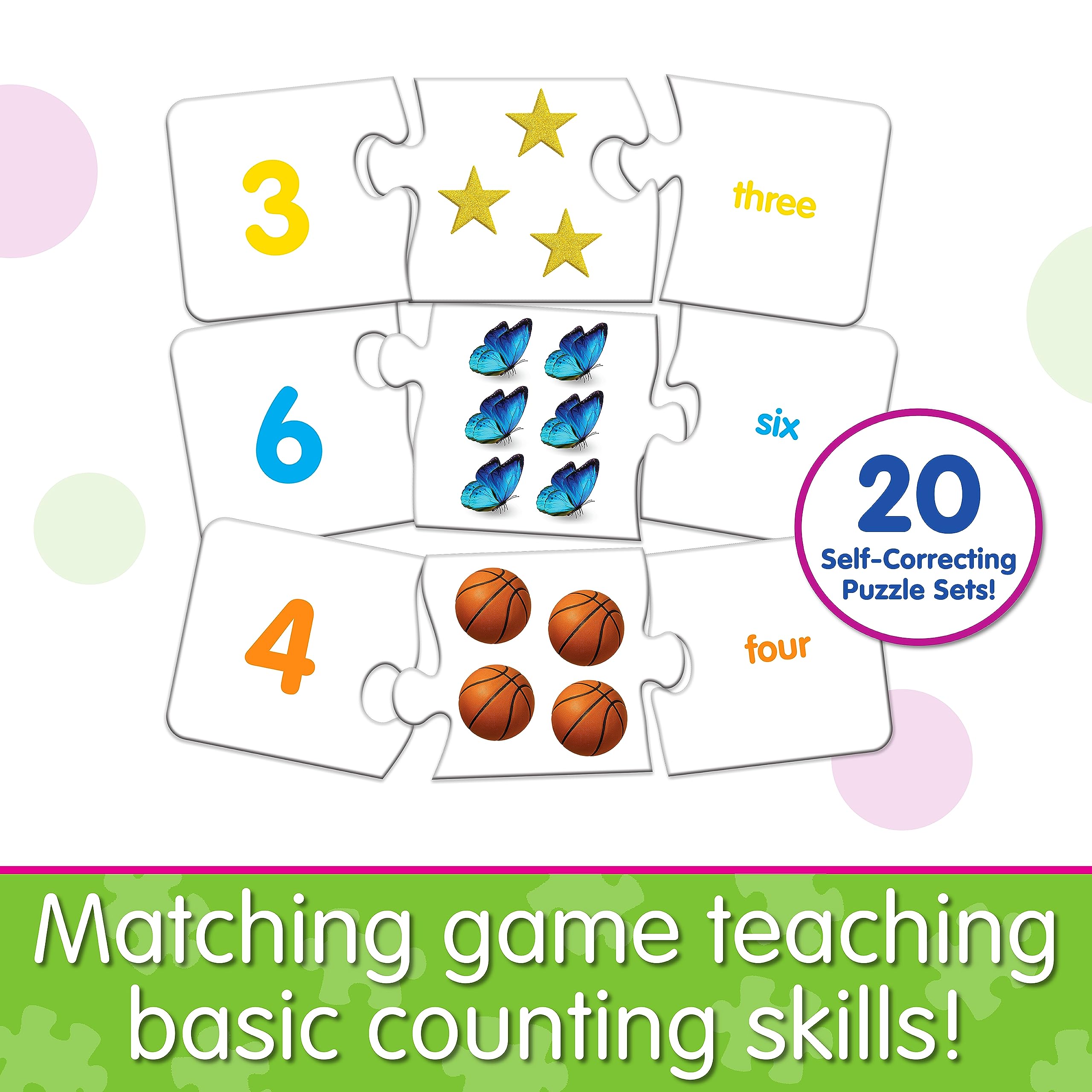 The Learning Journey Match It! Numbers - 20 Self-Correcting Number Puzzles for Ages 3+