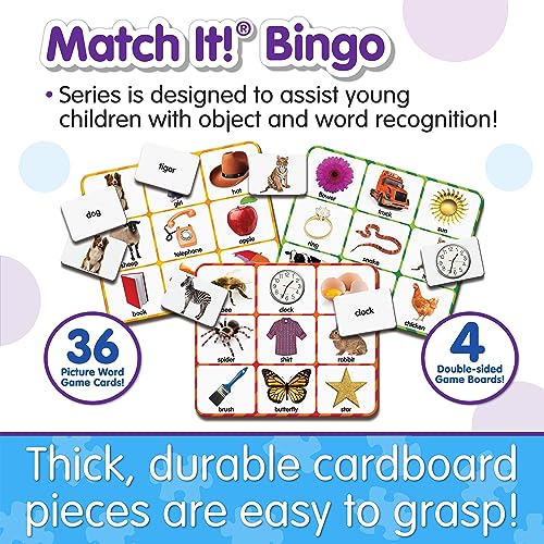 The Learning Journey Match It! Picture Word Bingo - Reading Game for Kids Ages 3-6, 36 Cards