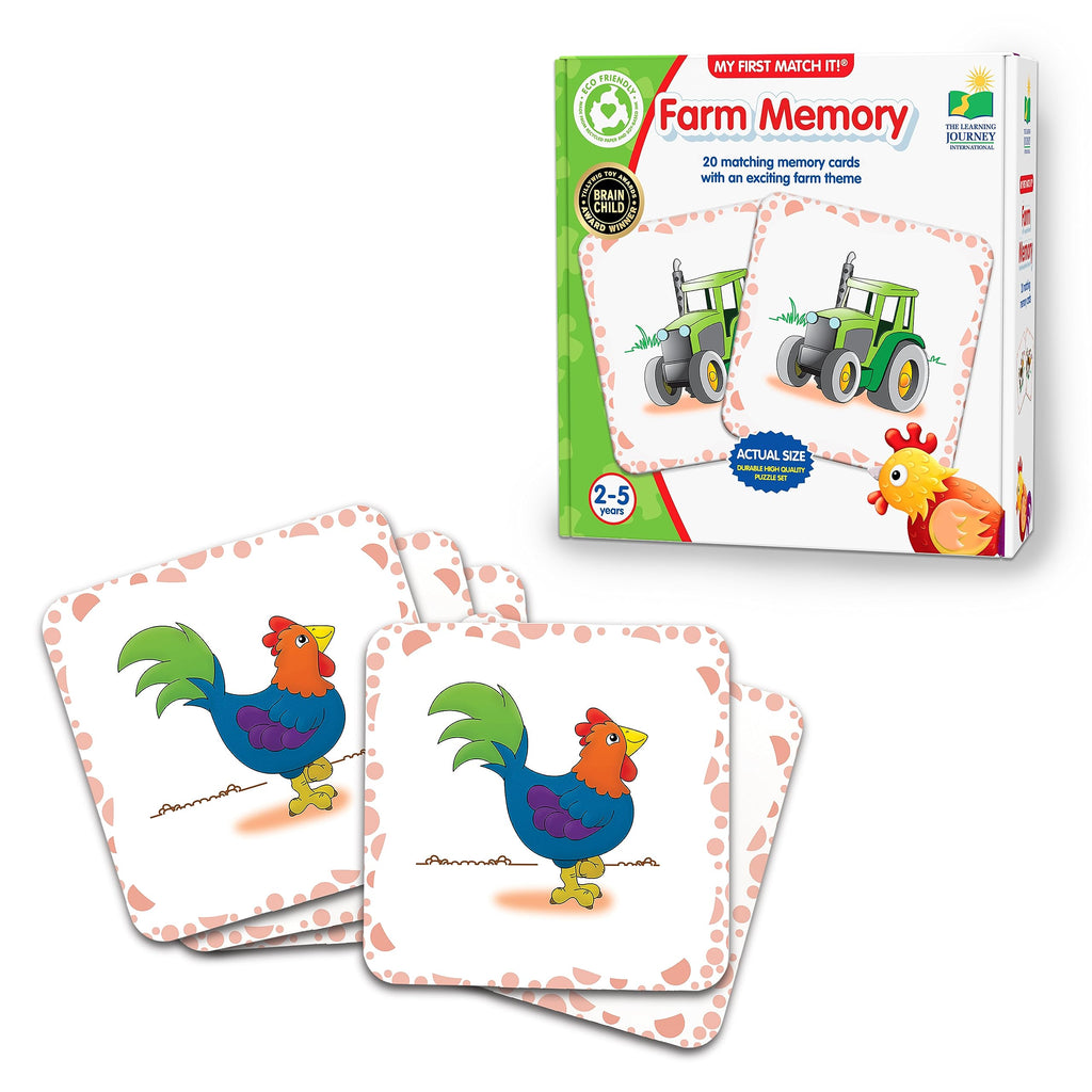 The Learning Journey My First Memory Game Farm Memory – 20-Card Matching Game for Toddlers Ages 2+, Award Winner
