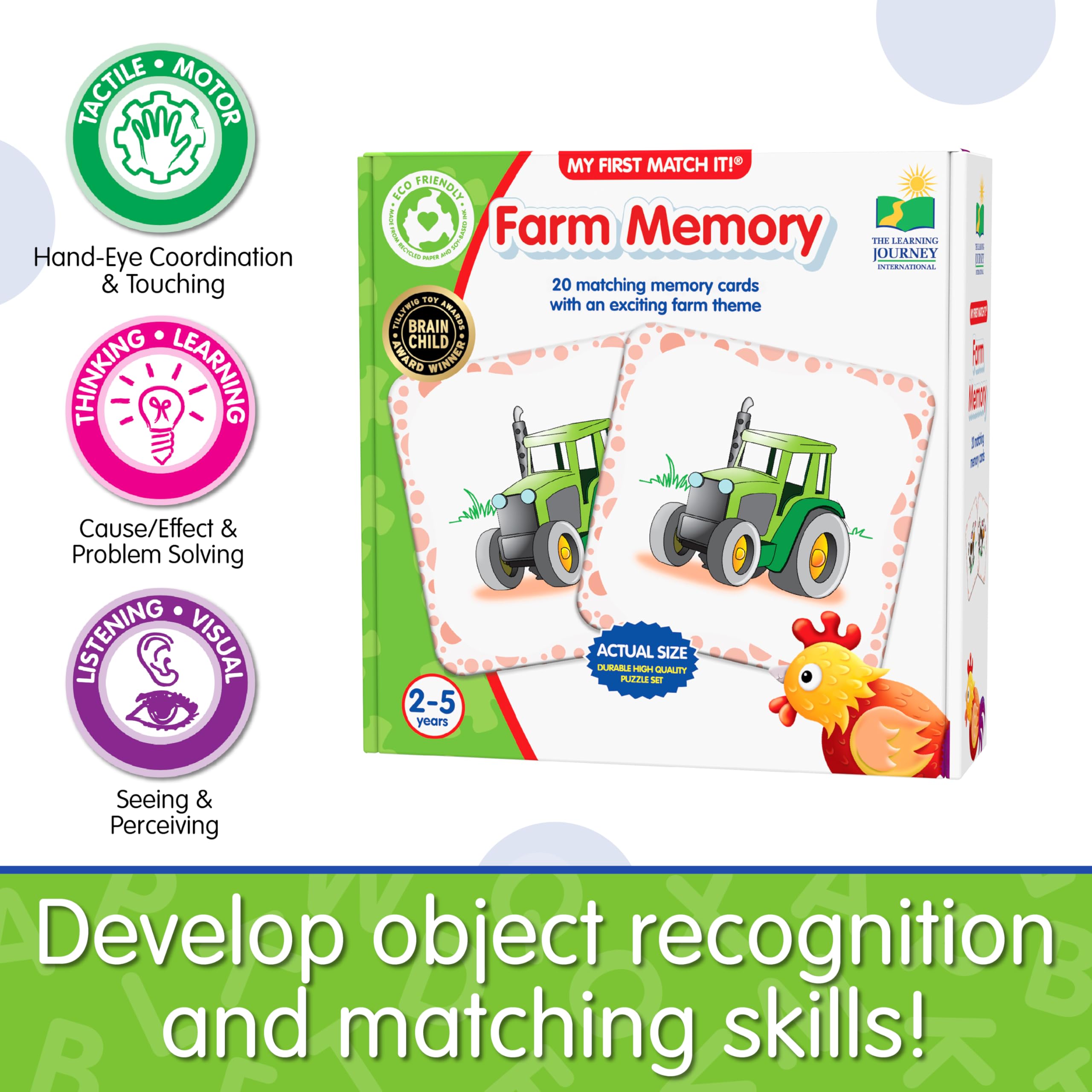 The Learning Journey My First Memory Game Farm Memory – 20-Card Matching Game for Toddlers Ages 2+, Award Winner