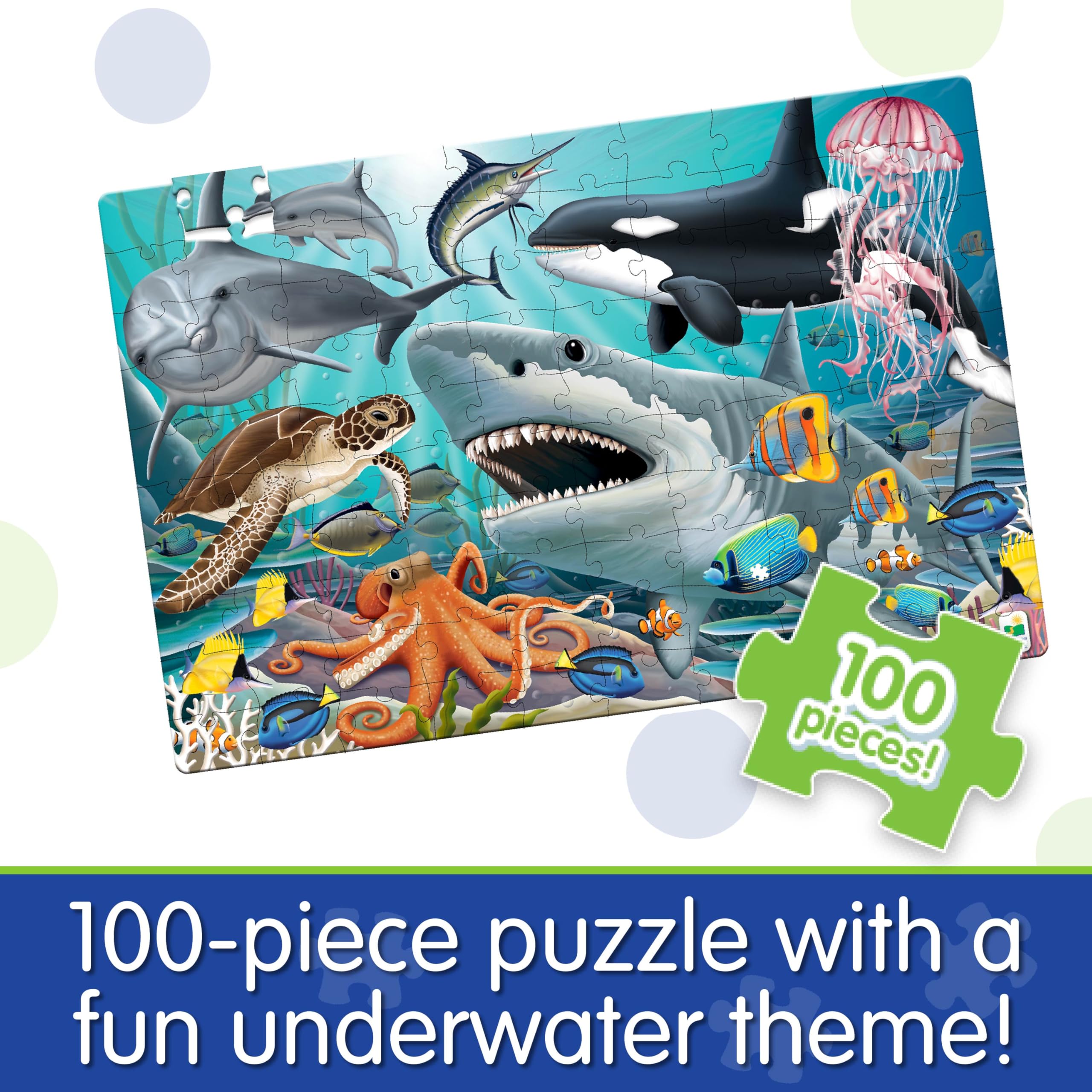 The Learning Journey Puzzle Doubles Glow in the Dark - Sea Life - 100 Piece Giant Ocean Puzzle for Kids Ages 3+