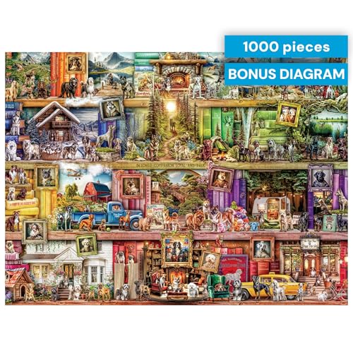 The Library of Dogs 1000 Piece Puzzle – Buffalo Games, Aimee Stewart