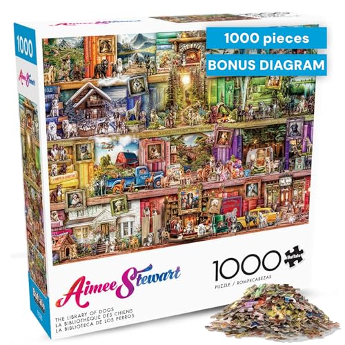 The Library of Dogs 1000 Piece Puzzle – Buffalo Games, Aimee Stewart