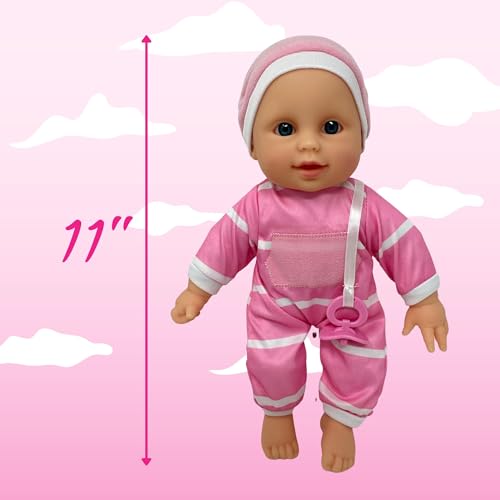 The New York Doll Collection 11 Inch Soft Body Baby Doll with Pacifier – Caucasian, Gift Box
