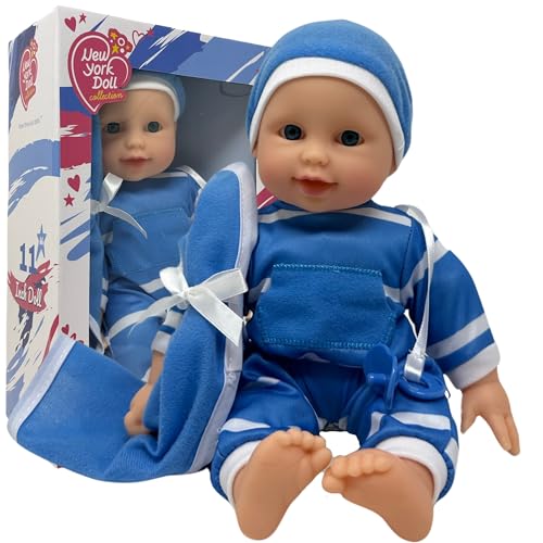 The New York Doll Collection 11" Soft Body Baby Doll with Pacifier - Gift Box Edition