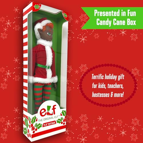 The Original Elf 12" Poseable Christmas Elf Doll – Full Costume, Bendable Arms & Legs, Gift Box