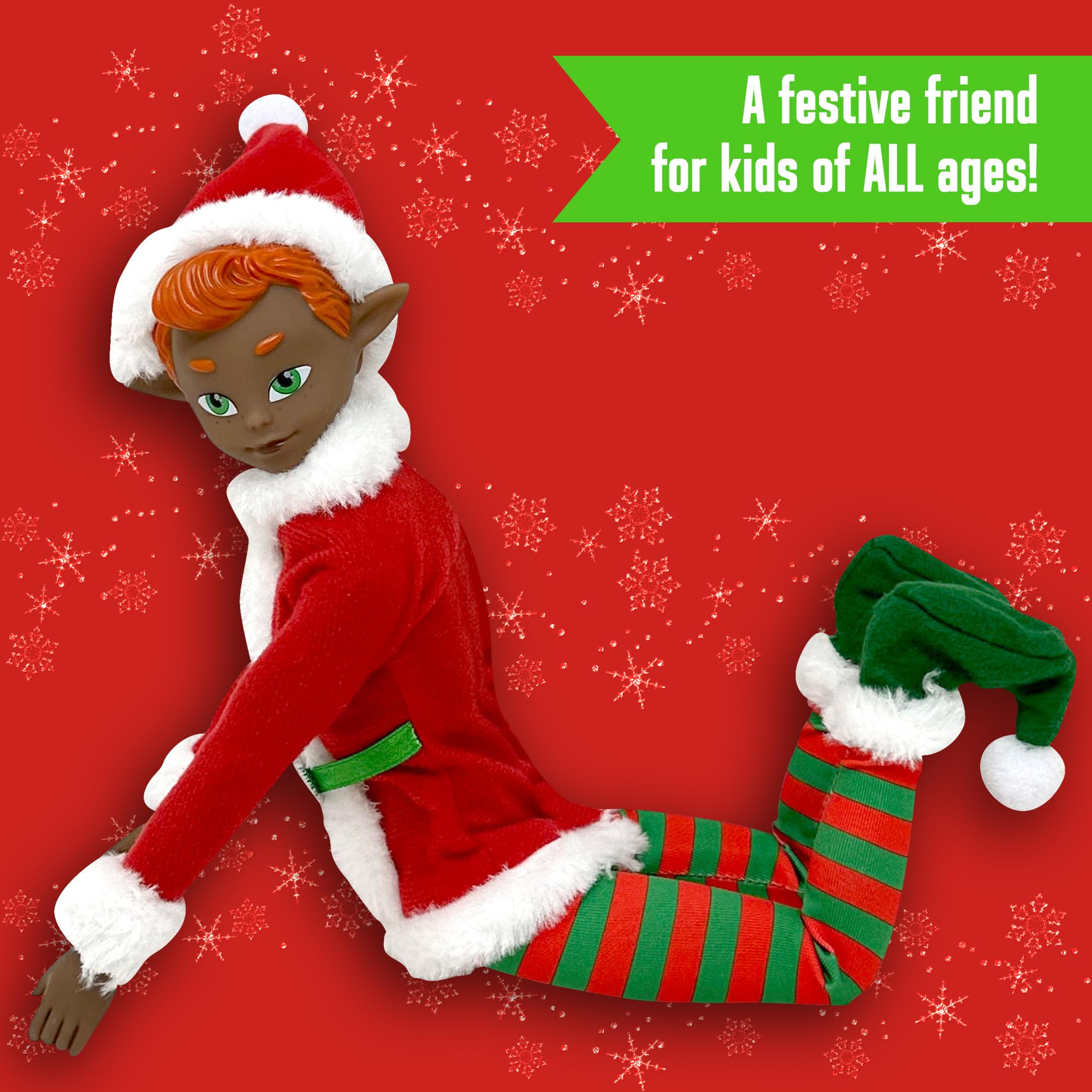 The Original Elf 12" Poseable Christmas Elf Doll – Full Costume, Bendable Arms & Legs, Gift Box